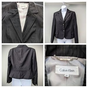 Calvin Klein charcoal pinstripe blazer Size 8P
